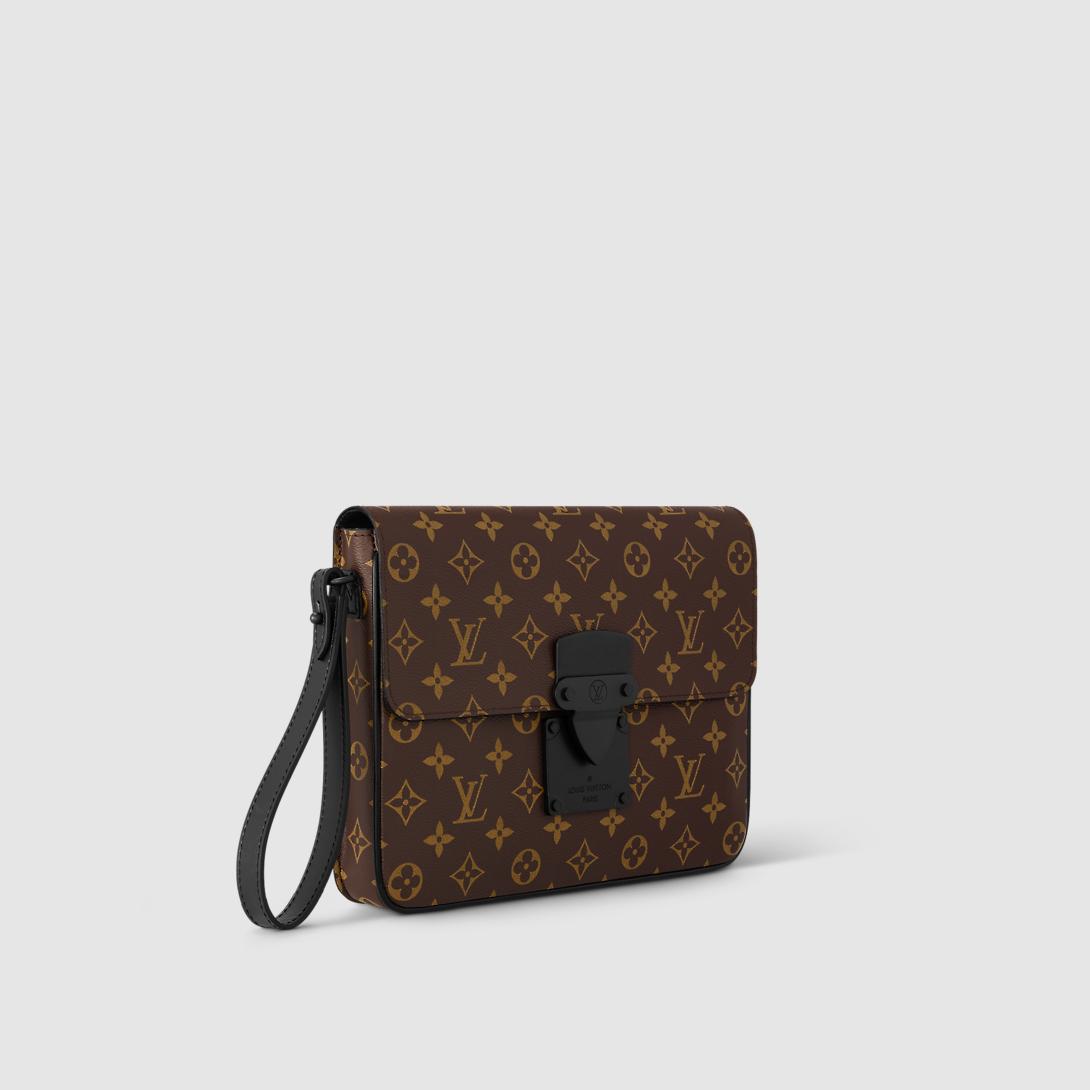 Túi Louis Vuitton S Lock A4 Pouch Nam Nâu